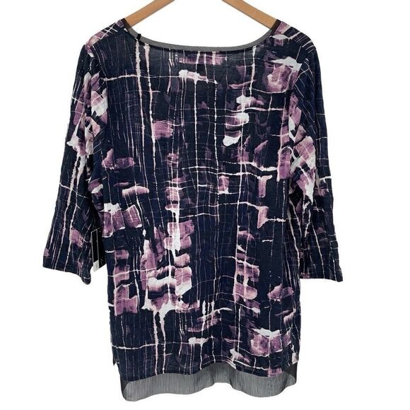 Simply Vera‎ Wang Crinkle Fabric 7/8 Length Sleeve Blouse Women 1X Multicolor - Picture 3 of 8